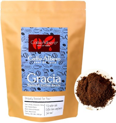 Caffe Albero Gracia Fine Groundd Medium Dark Roast & Ground Coffee for EspressoMachine Roast & Ground Coffee(500 g, Chocolate, Hazelnut, Nut, Almond Flavoured)