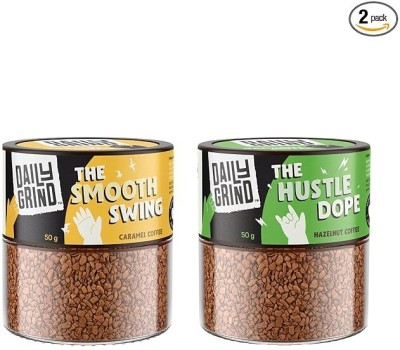 Daily Grind Instant Coffee Combo Pack of 2 | Hazelnut & Caramel Instant Coffee(2 x 50 g, Hazelnut, Caramel Flavoured)