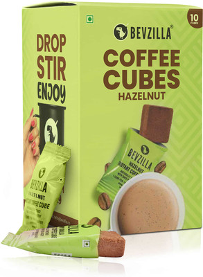 Bevzilla 10 Instant Coffee Cubes Pack with Organic Date Palm Jaggery Instant Coffee(10 x 10 g, Hazelnut Flavoured)