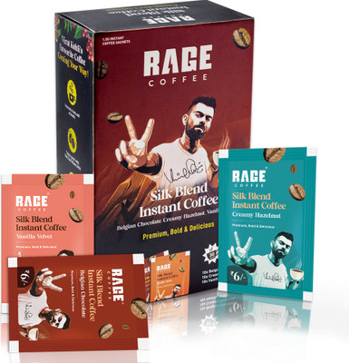 RAGE Sachets | Pack of 30 |Premium Bold & Smooth Instant Coffee(30 x 1.5 g, Assorted Flavoured)