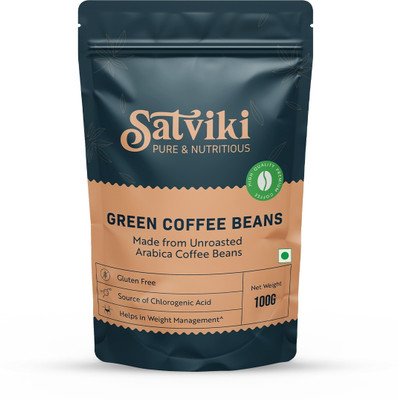 SATVIKI Green Coffee Beans | AAA Arabica | Unroasted & Natural | FSSAI Certified Coffee Beans(100 g, Green Coffee, Plain Flavoured)