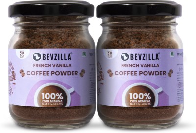 Bevzilla Instant Coffee Powder Pack of 2 - 50 Grms each (French Vanilla), Strong Coffee Instant Coffee(2 x 50 g, French Vanilla Flavoured)