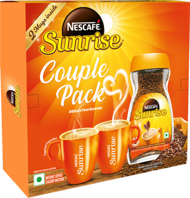 Nescafe Sunrise Powder Couple Pack (with 2 Coffee Mugs ) Instant Coffee(190 g, Chicory Flavoured)