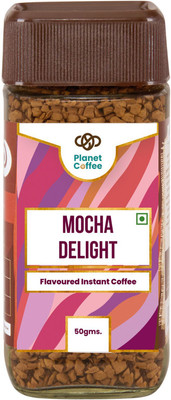 Planet Coffee Mocha Delight Instant Coffee, Arabica, Freeze-dried, Flavored Instant Coffee(50 g, Mochaccino, Chocolate, Dark Chocolate Flavoured)