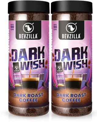 Bevzilla Pack of 2 Dark Wish Instant Coffee Powder|Hot & Cold Brews(2 x 200 g) Instant Coffee(2 x 200 g)