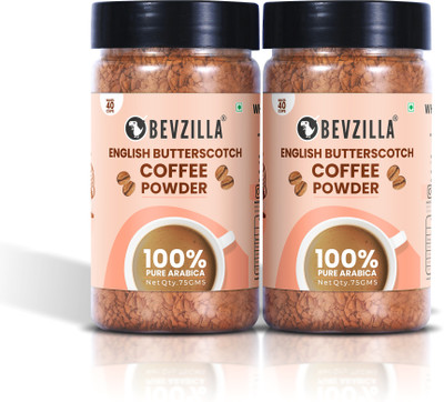 Bevzilla Pack of 2 English Butterscotch Coffee Powder Instant Coffee(2 x 75 g, Butterscotch Flavoured)