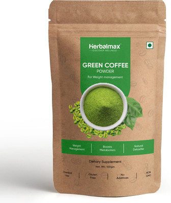 Herbal max Organic Green Coffee beans Powder for Weight Loss Management | Instant Coffee Instant Coffee(100 g)