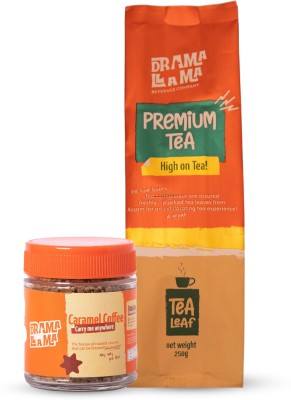 Drama Llama Caramel Instant Coffee 50gm & Leaf Loose Tea 250gm Combo Pack of 2 Instant Coffee(300 g, Caramel Flavoured)