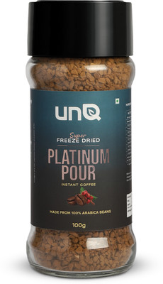 UNQ Platinum Pour Instant Coffee – Freeze-Dried| Arabica |Hot or Iced |Makes 50 Cups Instant Coffee(100 g)