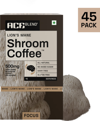 Ace Blend Lions Mane SHROOM COFFEE™ | 45 serves | Mushroom Coffee | Focus | Cold/Hot Brew Instant Coffee(45 x 7 g)