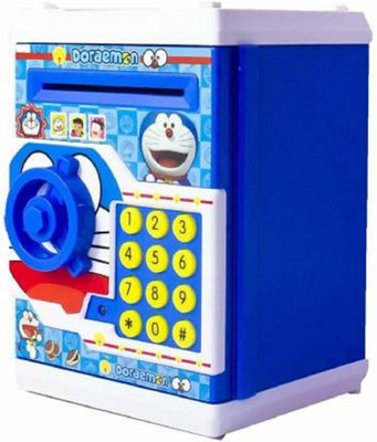 BMT Doremon Electronic Piggy Bank/money locker/ATM Coin Bank Coin Bank(Blue)