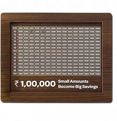 HouseofAD Wooden Money Saving Box-M1 Coin Bank(Brown)