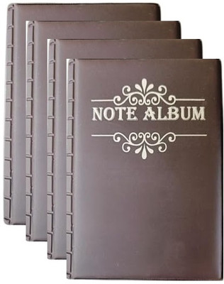 rci 20-Pocket Currency Note Album for Banknote Collection 4 PCS Coin Bank(Black)