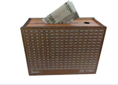 wynx Eco-Inspired Wooden Coin Bank for Sustainable Savers Coin Bank(Brown)