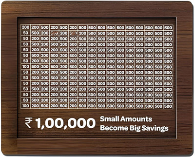 Prism Money Saving Piggy Bank, Wooden Piggy Bank with Easy Savings 100000 money Coin Bank(Brown)