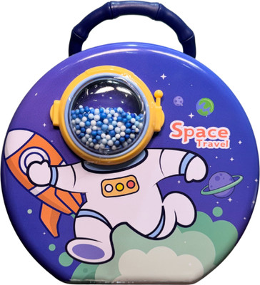 SAI SAMRUDH ENTERPRISES Space Travel Cartoon Metal Coin Bank(Blue)