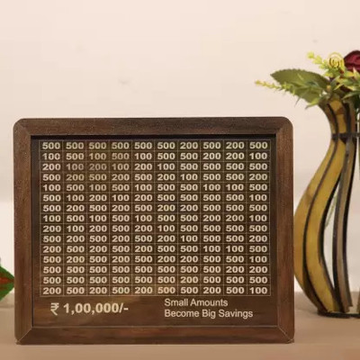 SHYAM CRAFT Coin Bank with Secure Locking System Coin Bank(Brown)