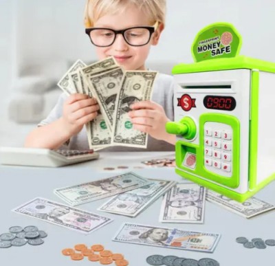 Tiny Tales Piggy Bank with Finger Print Sensor and Electronic Lock Kids ATM Coin Bank(Yellow)