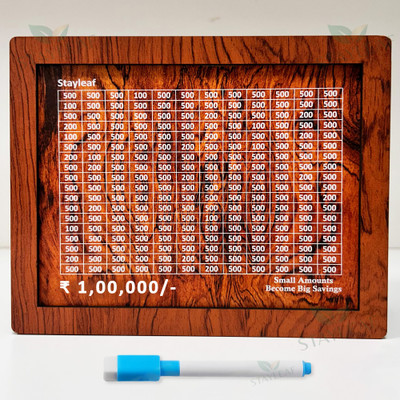 vissera Wooden Money Saving Box with Numbers for Kids & Adults Coin Bank(Brown)