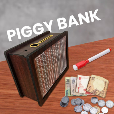 shivu craft Stylish & Compact Piggy Bank Coin Bank(Brown)
