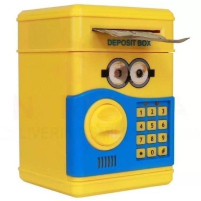 Manav Enterprises Electric Secret Password Safe ATM Piggy Money Bank Coin Bank(Yellow)