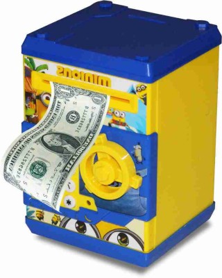 HK Toys Money Safe ATM Kids Piggy Savings Bank with Electronic Lock (Color May be vary) Coin Bank(Multicolor)