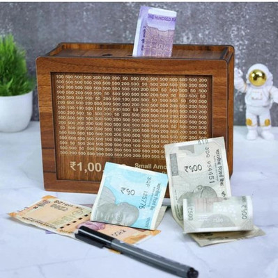 vanucrafts PIGGY BANK, 1 LAKH SAVING MONEY BANK Coin Bank(Brown)