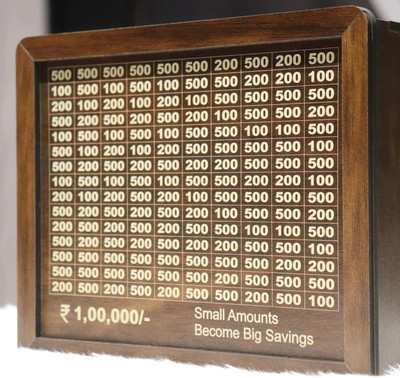 Money Saving Box | Cash Saver Money Box with Counting Target Coin Bank(Brown)