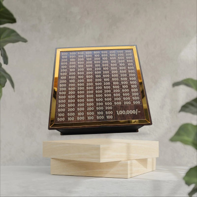 HouseofAD Wooden Money Saving Box – Stylish & Sturdy Cash Storage for All Ages Coin Bank(Brown)