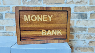 HOOTZILLA Wooden Money Saving Bank | Cash Saver Money Box with Counting Target Coin Bank(Brown)