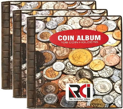 rci Coin Storage Album 108 Pocket 3 Pcs Set Coin Bank(Multicolor)