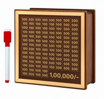 Kiddie Wooden Money Saver Box Wooden Piggy Bank 100000 Money Bank Coin Bank(Multicolor)