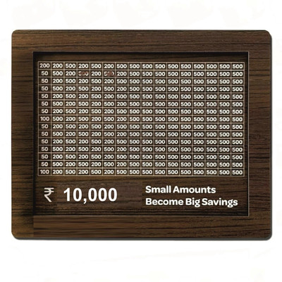 Miboo Handcrafted Wooden Coin Bank for Saving Routines Coin Bank(Brown)