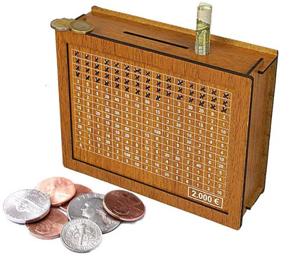 shivu craft Elegant Wooden Money Box for Smart Saving Coin Bank(Brown)