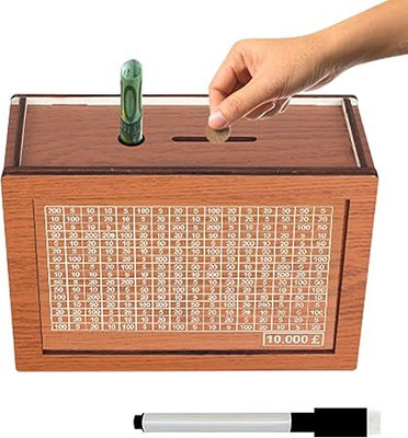 Vinayak Large Wooden Piggy Bank for Home Use Coin Bank(Brown)