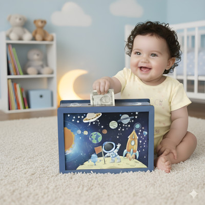 EASETENSIL Galaxy Coin Bank For Kids Coin Bank(Blue)