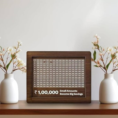Sncreations Money Saving Box with Counter-1lakh Coin Bank(Brown)