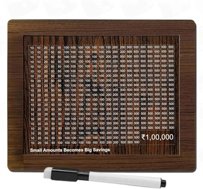 PRATITI Wood Wooden Piggy Bank with Number Coin Bank(Brown)