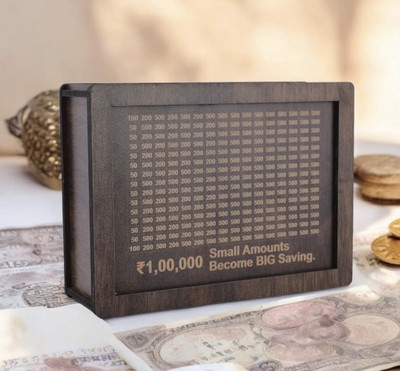 Vinayak Stylish & Compact Piggy Bank Coin Bank(Brown)