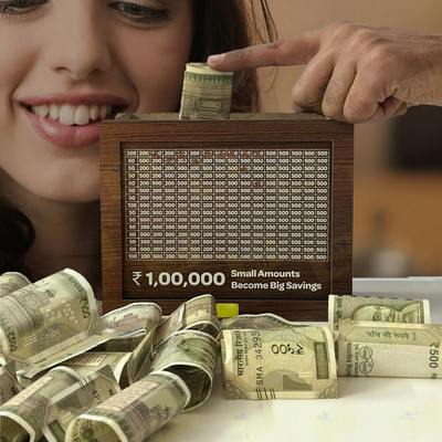Awex Traditional brown wooden box for collecting and saving money Coin Bank(Brown)
