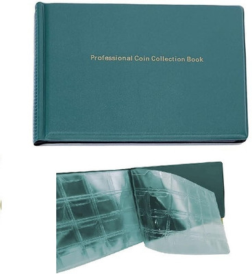 aTOzCRAFTS 240 Pockets Coin Storage Album Book for Collectors 1 Pcs Coin Bank(Green)