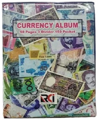 rci Currency Storage Album for Notes Collection - 150 Pocket 3 Divider Coin Bank(Multicolor)