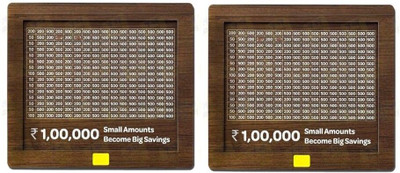 HouseofAD RS-1,00,000 Rupees Money Saving Piggy Bank | Wooden Piggy Bank-M1 Coin Bank(Brown)