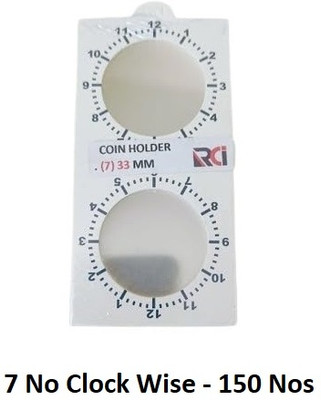 rci Clock Wise Coin Holder for Identifying Errors of Coins Size 7 (33mm) 150Nos Coin Bank(White)