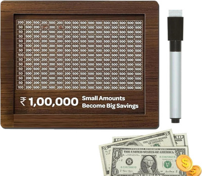 Labhimpex Wooden Money Saving Box Piggy Bank Gullak Cashbox Mini Bank for Kids/Children Coin Bank(Brown)