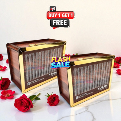 Arthav Wooden Money Piggy Bank, Money Saving Box-126 Coin Bank (Brown) Coin Bank(Brown)