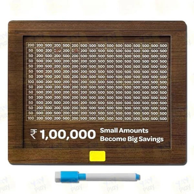 Impexlabh High-Capacity Wooden Coin Box Coin Bank(Brown)