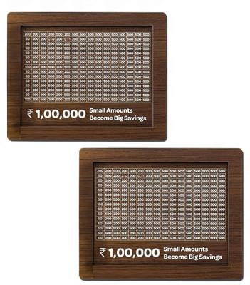 mohit creation Wooden Cash Saver Money Box with Counting Target (Pack of 2) Coin Bank(Brown)