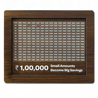 CIRCADIAN Wooden money saving box 100000 piggy bank Coin Bank(Brown)