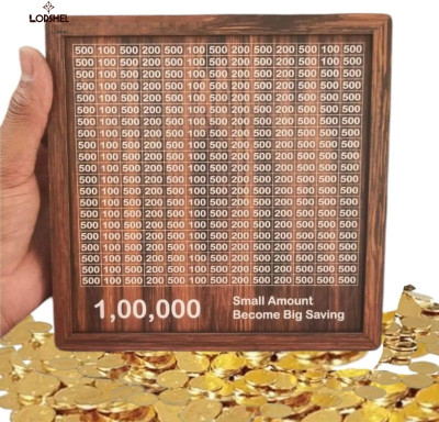 LORSHEL Wooden Piggy Bank for Kids with Durable and Child-Friendly Design Coin Bank(Brown)